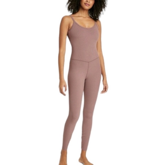 NWT All In Motion Ribbed Brown Jumpsuit - Picture 1 of 10